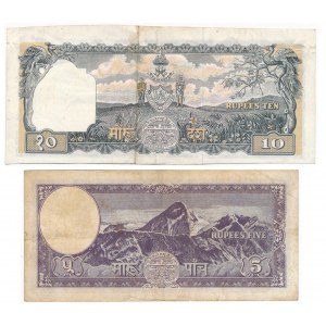 Nepal - 5 and 10 Mohru (1960) (2pcc.)