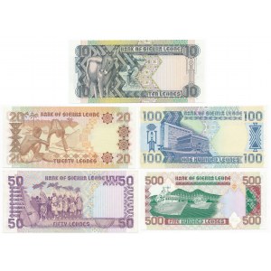 Sierra Leone, Set 10-500 Leones 1988 (5pcs.)