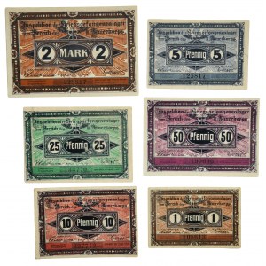 Zestaw, Banknoty obozów jenieckich, Gubin (Guben) 1917 (6 szt.) 