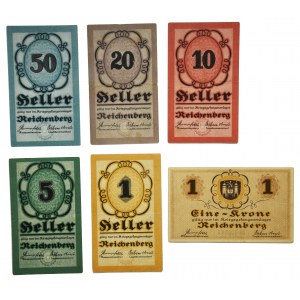 Zestaw, Banknoty obozów jenieckich, Reichenberg (6 szt.) 