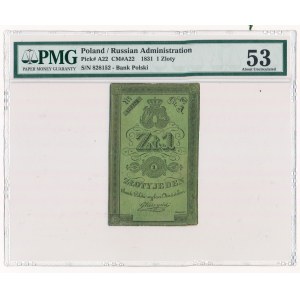 1 złoty 1831 Głuszyński - PMG 53 - bez ugięć przez pole