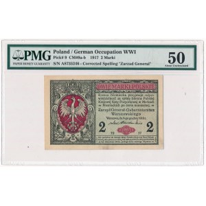 2 marki 1916 Generał - A - PMG 50 - rzadka odmiana