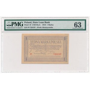 1 marka 1919 - PI - PMG 63