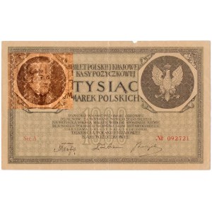 1.000 marek 1919 - Fałszerstwo dywersyjne ze znakiem wodnym - RZADKIE