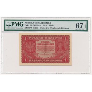 1 marka 1919 - I Serja CW - PMG 67 EPQ