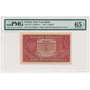 1 marka 1919 - I Serja DV - PMG 65 EPQ