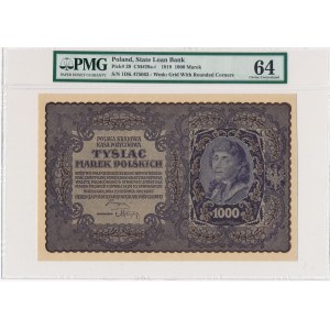 1.000 marek 1919 - I Serja DK - PMG 64