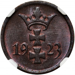 Wolne Miasto Gdańsk, 1 fenig 1923 - NGC MS66 BN