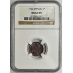 Wolne Miasto Gdańsk, 1 fenig 1923 - NGC MS66 BN