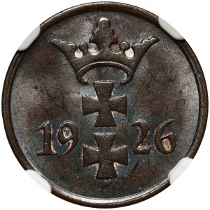 Wolne Miasto Gdańsk, 1 fenig 1926 - NGC MS65 BN