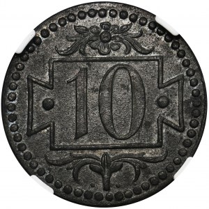 Wolne Miasto Gdańsk, 10 fenigów 1920 - 56 perełek - NGC MS61