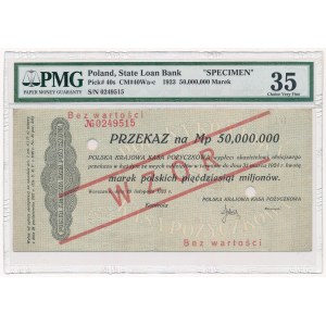Przekaz, 50 milionów marek 1923 - WZÓR - PMG 35