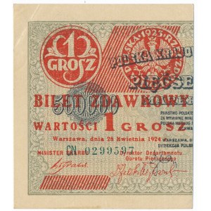 1 grosz 1924 - CN - lewa połowa