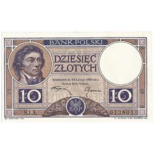 10 złotych 1919 S.1.A - fioletowa klauzula - RZADKOŚĆ