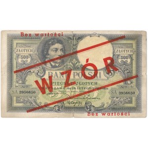 500 złotych 1919 z nadrukiem WZÓR 