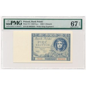 5 złotych 1930 Ser.BJ. - PMG 67 EPQ