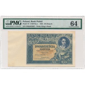 20 złotych 1931 D.H - PMG 64