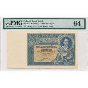 20 złotych 1931 D.K - PMG 64