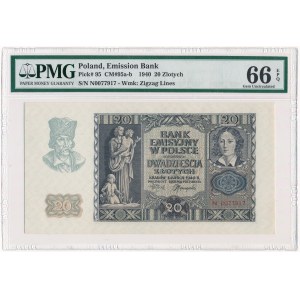 20 złotych 1940 - N - PMG 66 EPQ