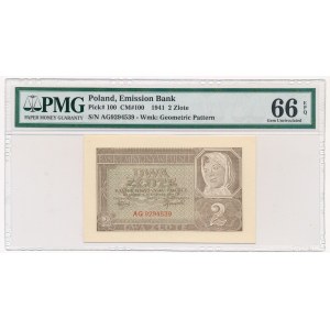 2 złote 1941 - AG - PMG 66 EPQ