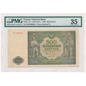 500 złotych 1946 - Dx - PMG 35 - seria zastępcza