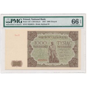 1.000 złotych 1947 - E - PMG 66 EPQ