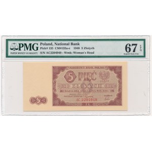5 złotych 1948 - AC - PMG 67 EPQ 