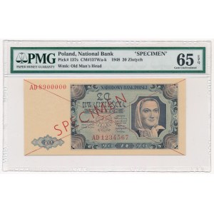 20 złotych 1948 SPECIMEN - AD - PMG 65 EPQ