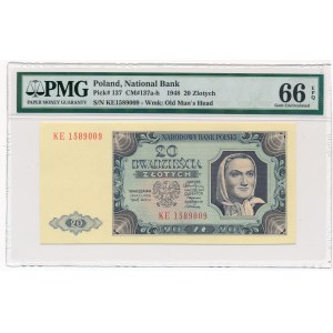 20 złotych 1948 - KE - PMG 66 EPQ