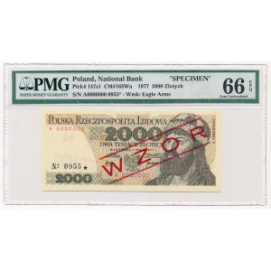 2.000 złotych 1977 WZÓR A 0000000 No.0955 - PMG 66 EPQ