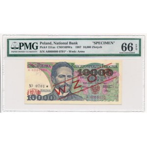 10.000 złotych 1987 WZÓR A 0000000 No.0701 - PMG 66 EPQ