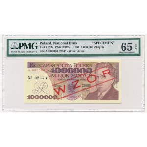 1 milion złotych 1991 WZÓR A 0000000 No.0264 - PMG 65 EPQ - RZADKI