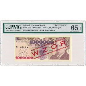 1 milion złotych 1993 WZÓR A 0000000 No.0119 - PMG 65 EPQ - BARDZO RZADKI