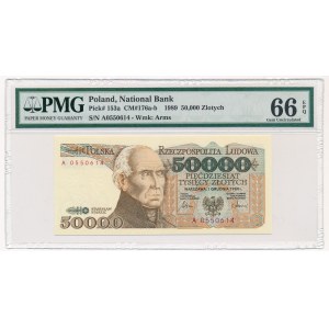50.000 złotych 1989 - A - PMG 66 EPQ - pierwsza seria 