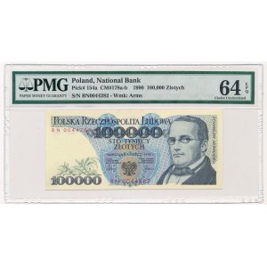 100.000 złotych 1990 - BN - PMG 64 EPQ - bardzo rzadka