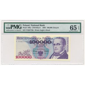 100.000 złotych 1993 - Y - PMG 65 EPQ - rzadka