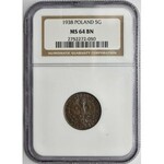 5 groszy 1938 - NGC MS64 BN