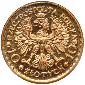 Chrobry, 10 złotych 1925 - PCGS MS65