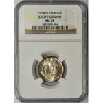 Piłsudski, 2 złote 1934 - NGC MS65 - PIĘKNY