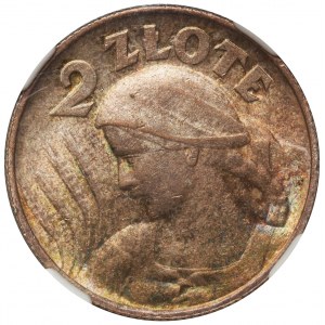 Kobieta i kłosy, 2 złote 1924 literka H - NGC MS61 - RZADKOŚĆ