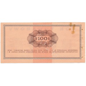 Pewex Bon Towarowy 100 dolarów 1969 WZÓR Ek 0000000 