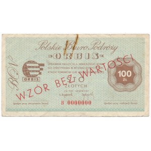 ORBIS, WZÓR 100 złotych B 0000000 - RZADKI