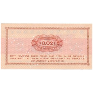 Pewex Bon Towarowy 2 centy 1969 WZÓR - Eo - NIEZNANY 