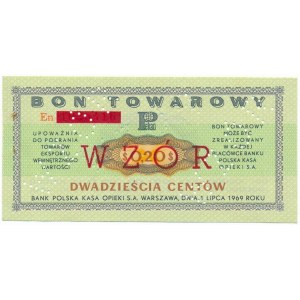Pewex Bon Towarowy 20 centów 1969 WZÓR - En - NIEZNANY 