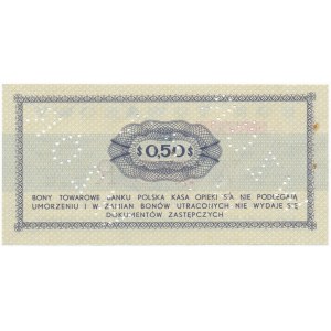 Pewex Bon Towarowy 50 centów 1969 WZÓR - Ec - NIEZNANY 