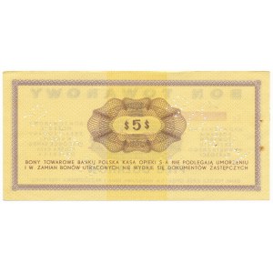 Pewex Bon Towarowy 5 dolarów 1969 WZÓR - Ee - NIEZNANY 