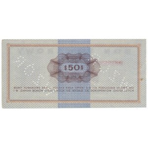 Pewex Bon Towarowy 50 dolarów 1969 WZÓR - Ei - NIEZNANY 