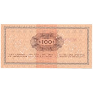 Pewex Bon Towarowy 100 dolarów 1969 WZÓR - Ek - NIEZNANY 