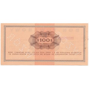 Pewex Bon Towarowy 100 dolarów 1969 WZÓR - Ek - NIEZNANY 