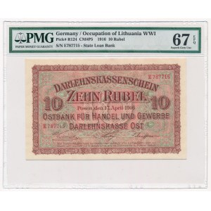 Poznań 10 rubli 1916 - E - PMG 67 EPQ - WYSELEKCJONOWANY